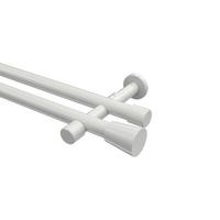 GARDINENSTANGE Prestige Sitra 280 cm (geteilt in 2 x 140 cm), 2-läufig (ohne Ringe), 20 mm Ø Weiß - Weiß, Metall (280cm) - INTERDECO