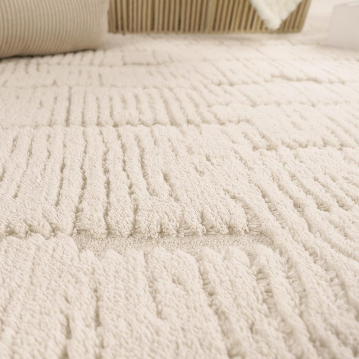 KURZFLORTEPPICH, mit Struktur, aus Polyester, Florhöhe 12 mm, Creme, 160 x 220 cm - Beige, Textil (220/160cm) - KADIMA DESIGN