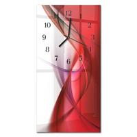 WANDUHR aus Glas 30x60 cm - Abstraktion - Rot, Glas (30/60/0.4cm) - TULUP