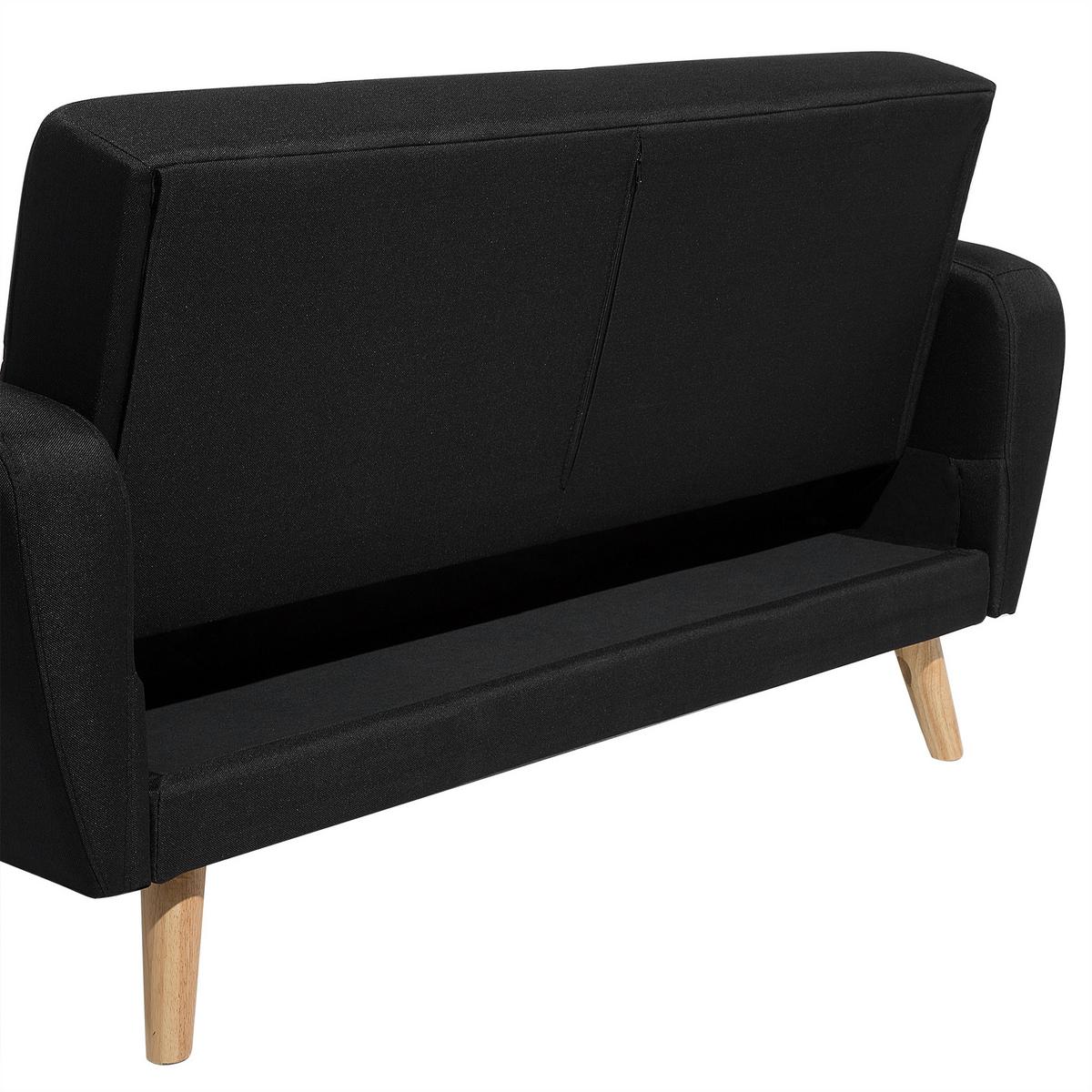 2-SITZER-SCHLAFSOFA Polyester Schwarz Florli - Schwarz, Textil (155/82/85cm) - Beliani
