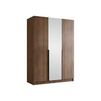 KLEIDERSCHRANK Calia II - Nussbaumfarben/Schwarz, Holzwerkstoff/Metall (150/215/58cm) - MIRJAN24