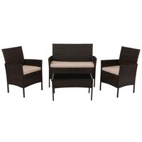 GARTEN-GARNITUR Braun, Cremeweiß - Braun/Weiß, Kunststoff - MCW