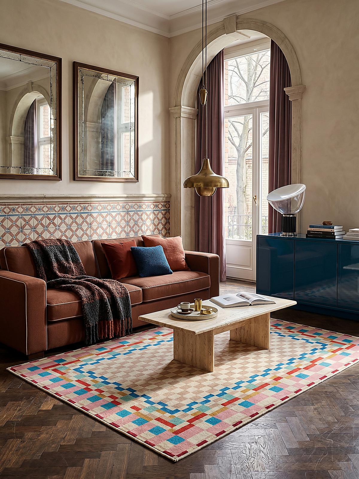 WOLLTEPPICH DAHLIA, geometrisch, Bunt, 180 x 230 cm - Multicolor, Textil (230/180cm) - KADIMA DESIGN