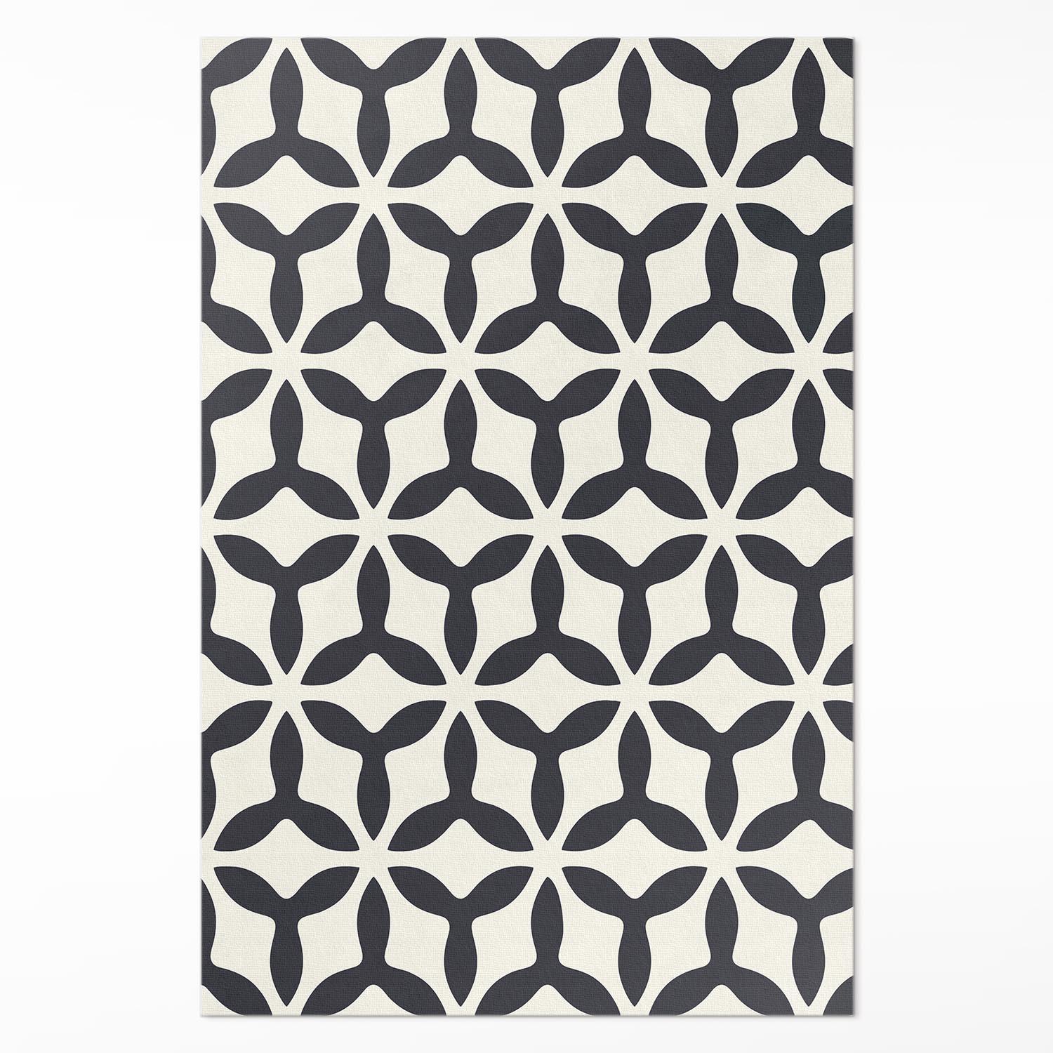 TEPPICH 120x180 cm Modernes Geometrisches Muster - Schwarz/Weiß, Kunststoff (120/180cm) - Wallfluent
