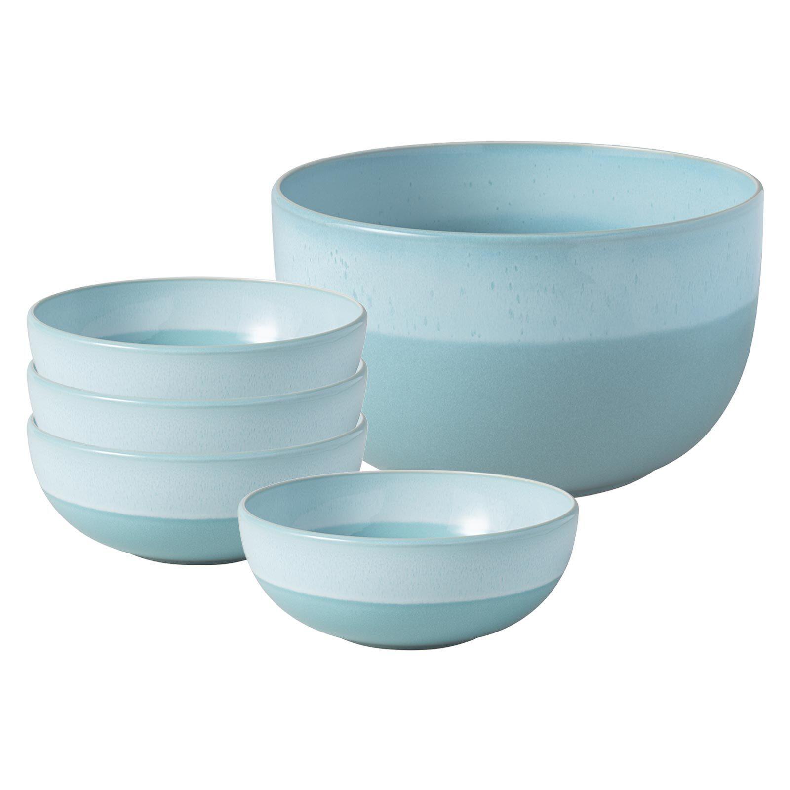 SALAT-SET Perlemor Aqua blau 5-tlg. - Blau, Keramik (2/2/2cm) - like.Villeroy & Boch
