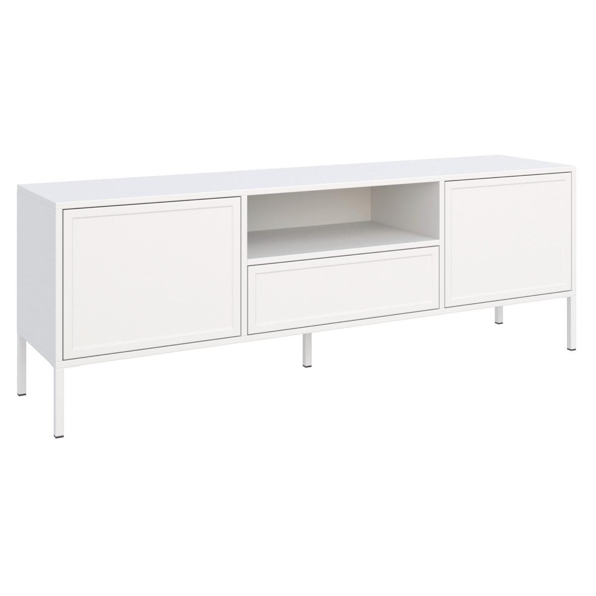TV-LOWBOARD Velveto 2-türig mit Schublade & Fach, Weiß, 160 cm - Weiß, Holzwerkstoff/Metall (160/57/40cm) - Selsey