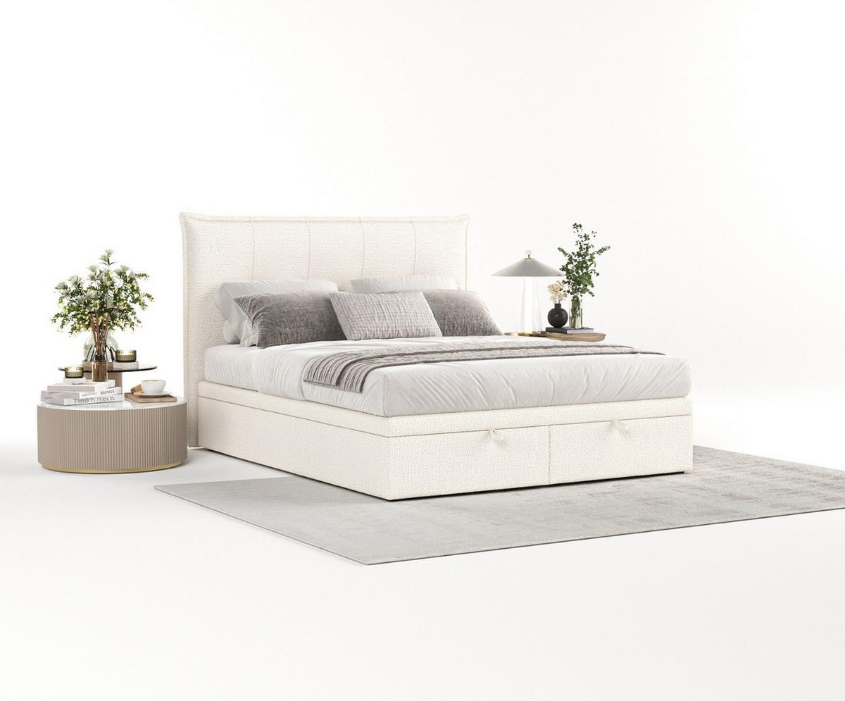 POLSTERBETT Liano mit Stauraum 180/200 cm Creme im Alta Stoff - Creme/Schwarz, Holz/Holzwerkstoff (180/200cm) - AltaBeds