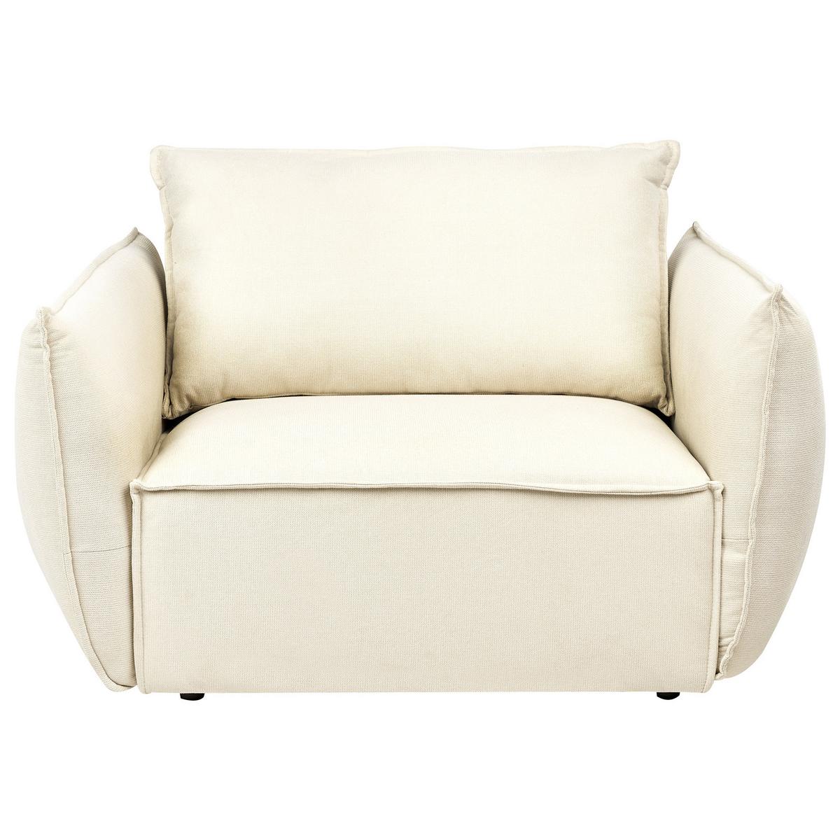 SESSEL Hellbeige Kunes - Beige, Textil (124/78/94cm) - Beliani