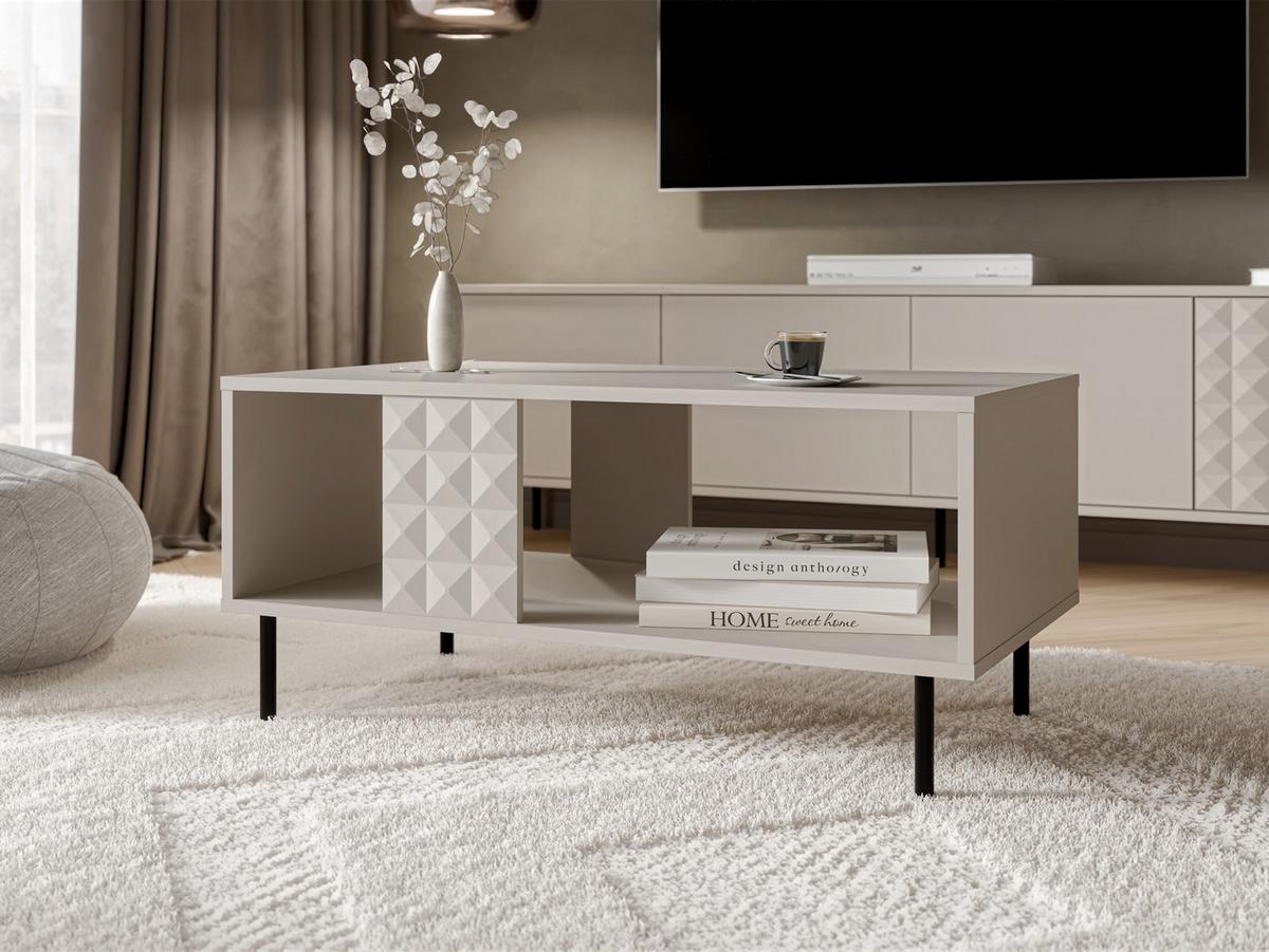 COUCHTISCH Leo - Kaschmir/Schwarz, Holzwerkstoff/Metall (50/92/43cm) - MIRJAN24