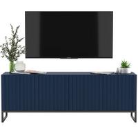TV-SCHRANK Elpis Marineblau Matt mit Metallrahmen Glamour 150 cm - Blau/Schwarz, Holzwerkstoff/Metall (150/51.5/36.5cm) - Meble Lindner