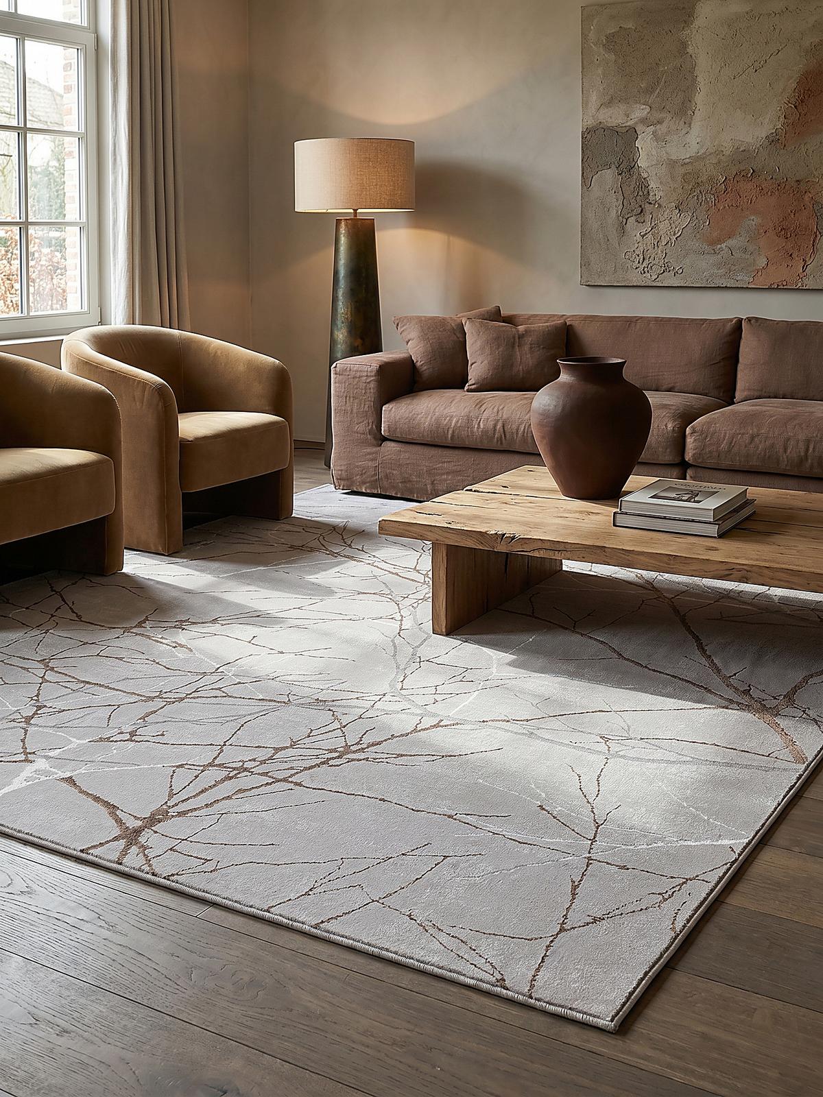 KURZFLORTEPPICH Abstrakt KAVALA Polyester Grau 160 x 230 cm - Grau, Textil (160/230cm) - KADIMA DESIGN