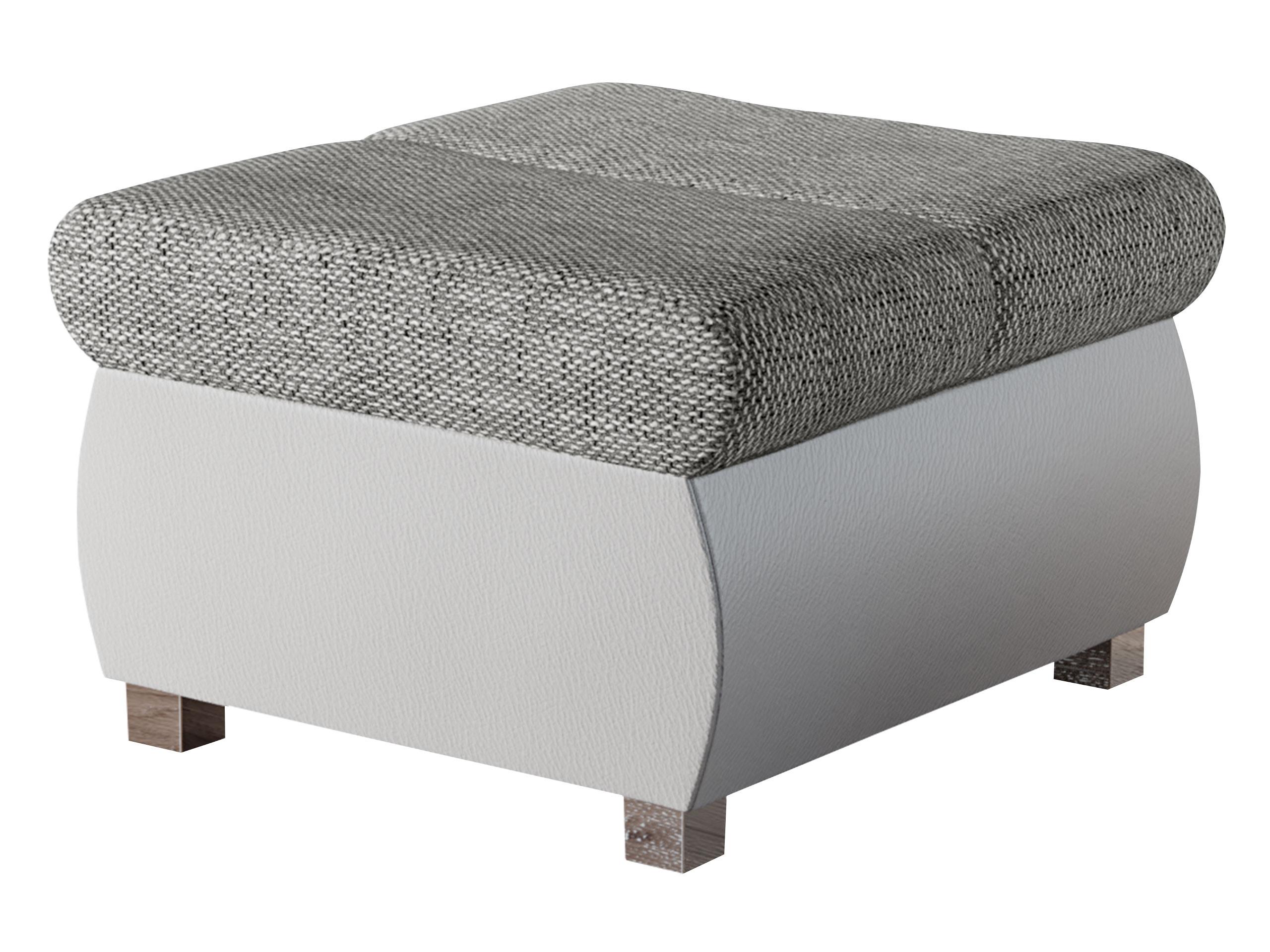 POLSTERHOCKER Bangkok Klein - Silberfarben/Weiß, Holz/Kunststoff (60/39/60cm) - MIRJAN24