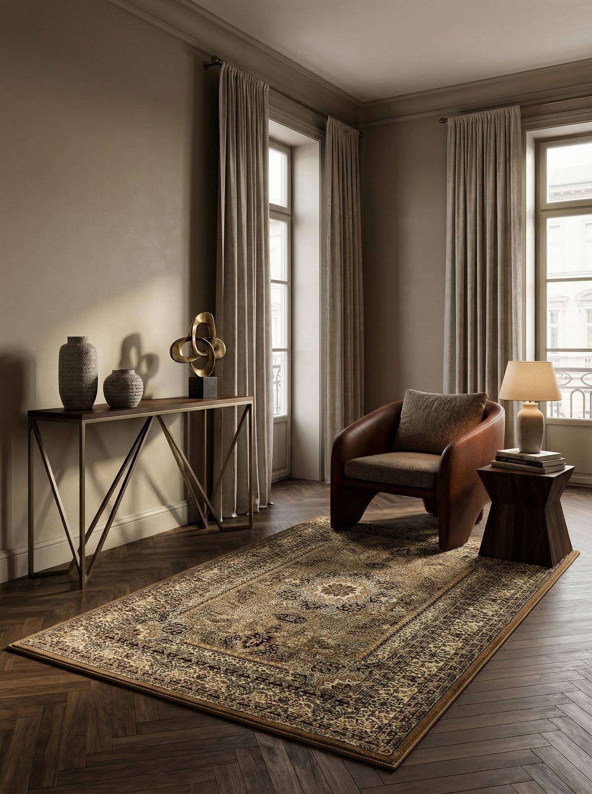 TEPPICH Kurzflor TANNHEIM in Beige, orientalisch, 120 x 170 cm - Beige, Textil (170/120cm) - KADIMA DESIGN
