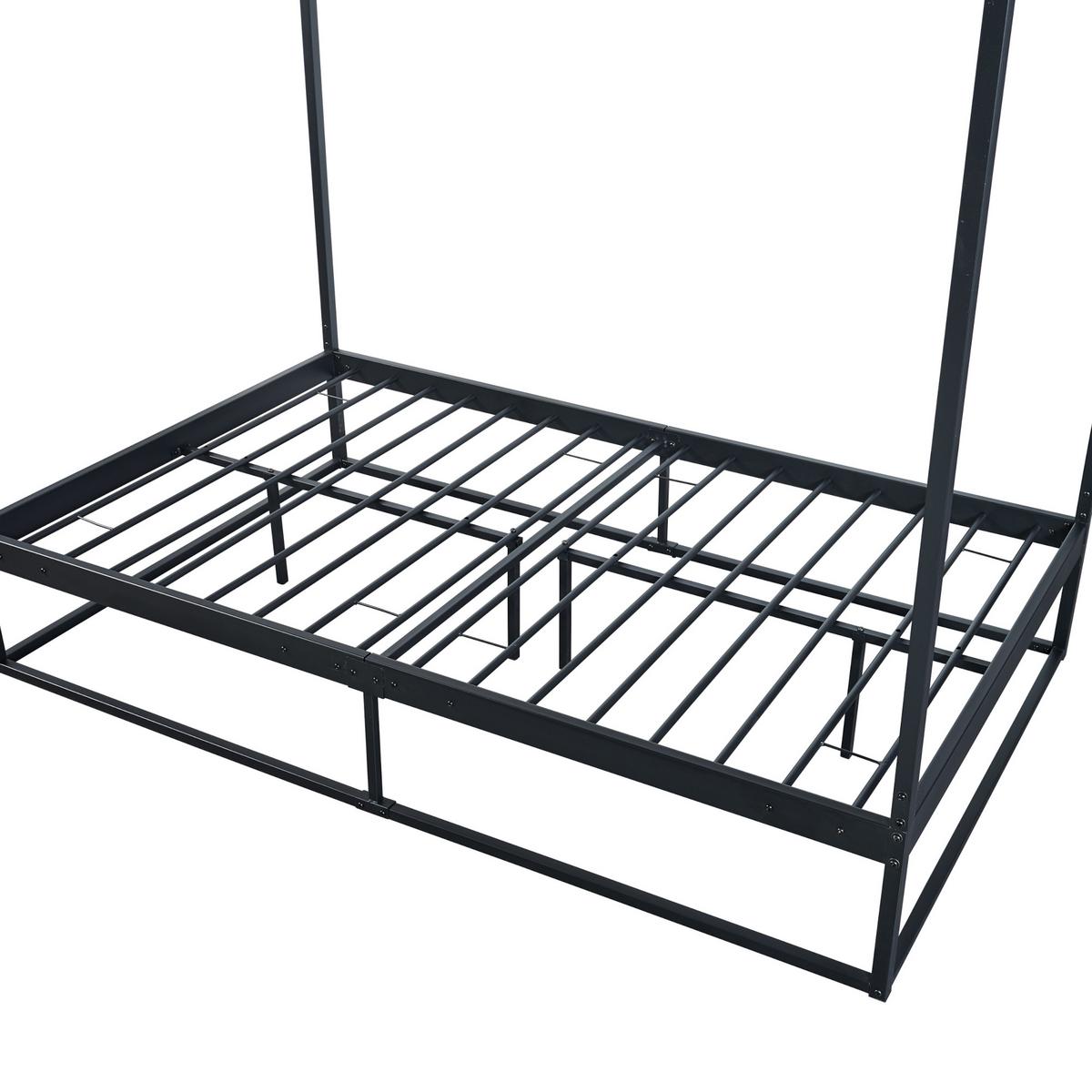 HIMMELBETT Kristianstad - Schwarz, Metall (120/200cm) - [en.casa]