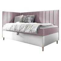 BOXBETT Maja Junior 3, Seite zum Öffnen des Bettkastens: Links - H3 - Weiß/Rosa, Holz (80/200cm) - MIRJAN24