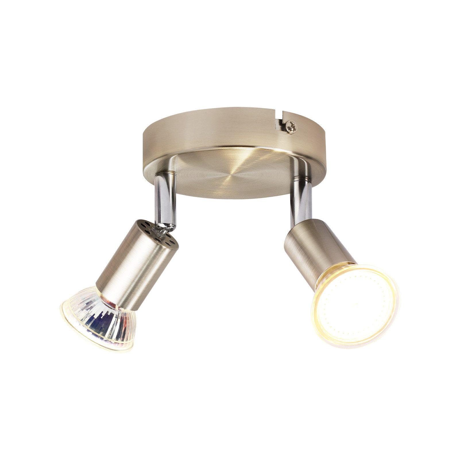 DECKENSTRAHLER Windsheim 2-flammig 12/12/10.4 cm - Silberfarben, Metall (12/12/10.4cm) - Nettlife