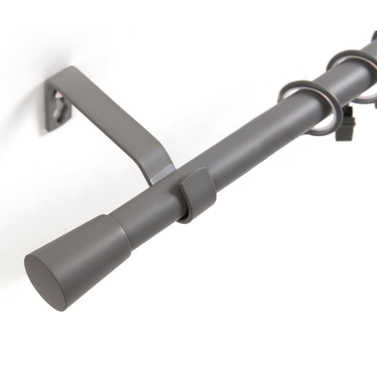 GARDINENSTANGE 1-lauf Wandmontage Kegel 400cm - Grau, Metall (400cm) - Deco-Raum