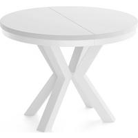 ESSTISCH Clara Weiß runder ausziehbarer, Weiß 120-200/120/76 cm - Weiß, Holzwerkstoff/Metall (120/196/76cm) - WFL GROUP