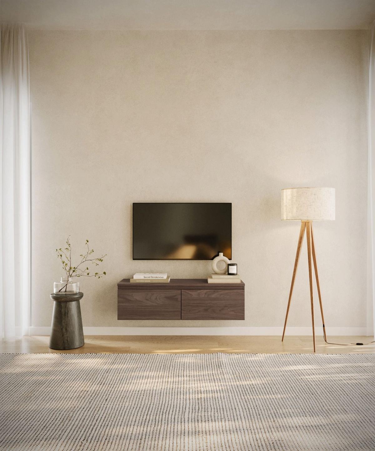 TV-LOWBOARD Bemmi Walnuss Wisconsin 100 cm - Dunkelbraun, Holzwerkstoff (100/28.4/31.8cm) - Selsey