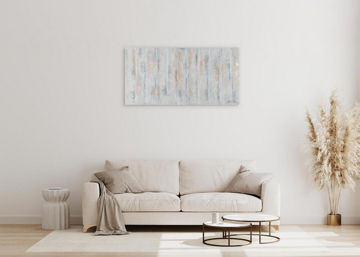 ACRYLBILD HANDGEMALT 120/60 cm - Grau, Holz/Textil (120/60cm) - KUNSTLOFT