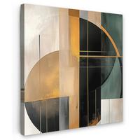 LEINWANDBILD Abstrakt - Gold - Bronze - Grün - Formen - Modern Deko Wohnzimmer 20x20 cm - Multicolor, Textil (20/20cm) - MuchoWow