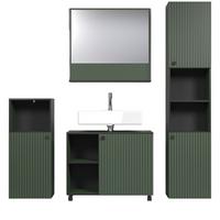 HOCHSCHRANK grün 40 x 186 cm, Badschrank 2-türig - Schwarz/Grün, Holzwerkstoff/Metall (31/95/40cm) - Top.Furn