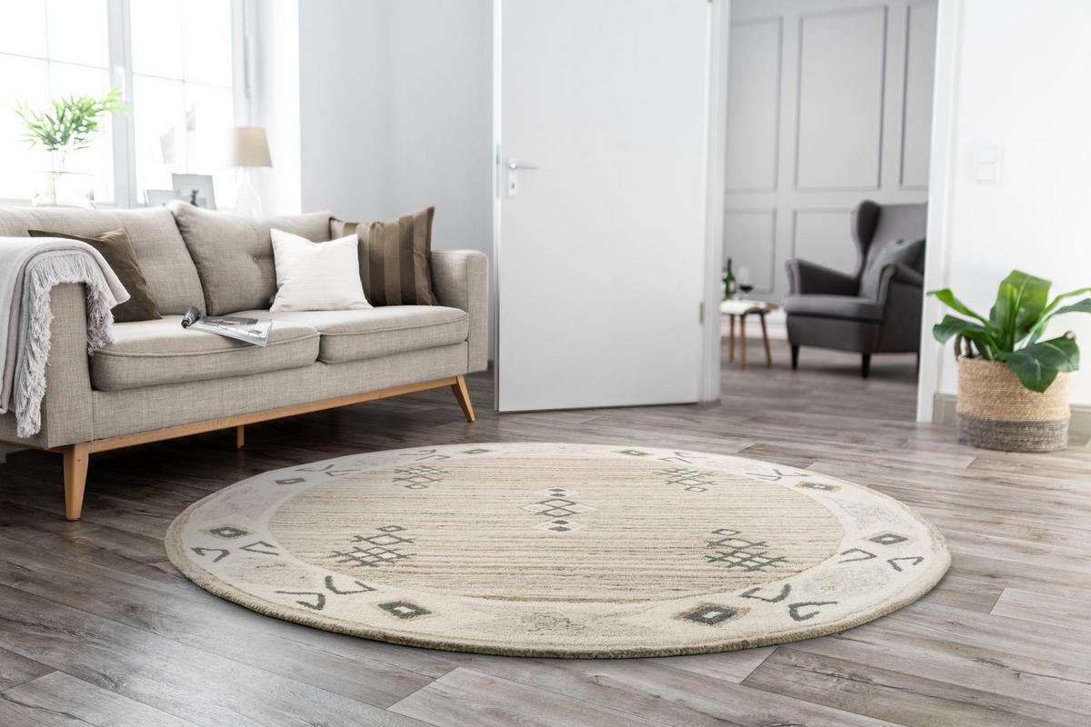 TUFTTEPPICH Royal Berber 100x100 cm - Beige, Textil (100/100cm) - THEKO