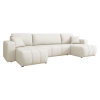 WOHNLANDSCHAFT Furyn U - Creme/Schwarz, Holz/Kunststoff (312/82/145cm) - MIRJAN24