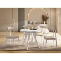 ESSTISCH Avero White runder ausziehbarer, Weiß 100-200/100/77 cm - Weiß, Holz/Holzwerkstoff (100/200/77cm) - WFL GROUP