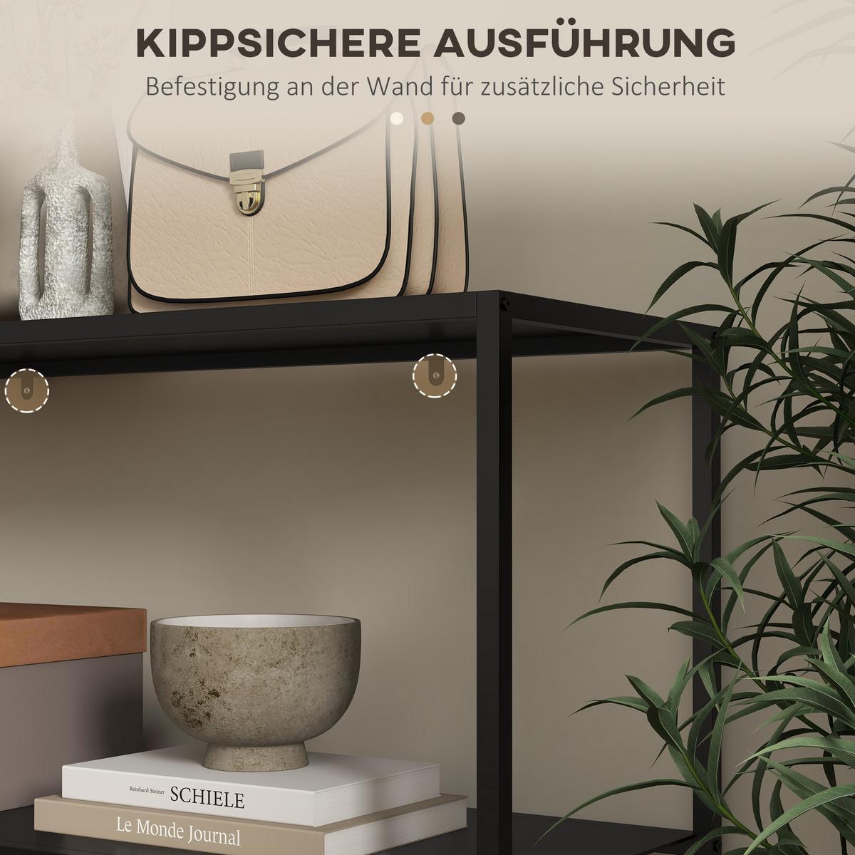 KONSOLENTISCH, 2 Etagen, 90 x 30 x 75cm - Schwarz, Metall (90/30/75cm) - HOMCOM