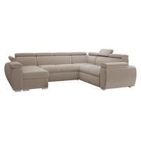 WOHNLANDSCHAFT Boston U, Seite: Links - LC+2P+R+2R - Chromfarben/Naturfarben, Holz/Textil (325/98/260cm) - MIRJAN24