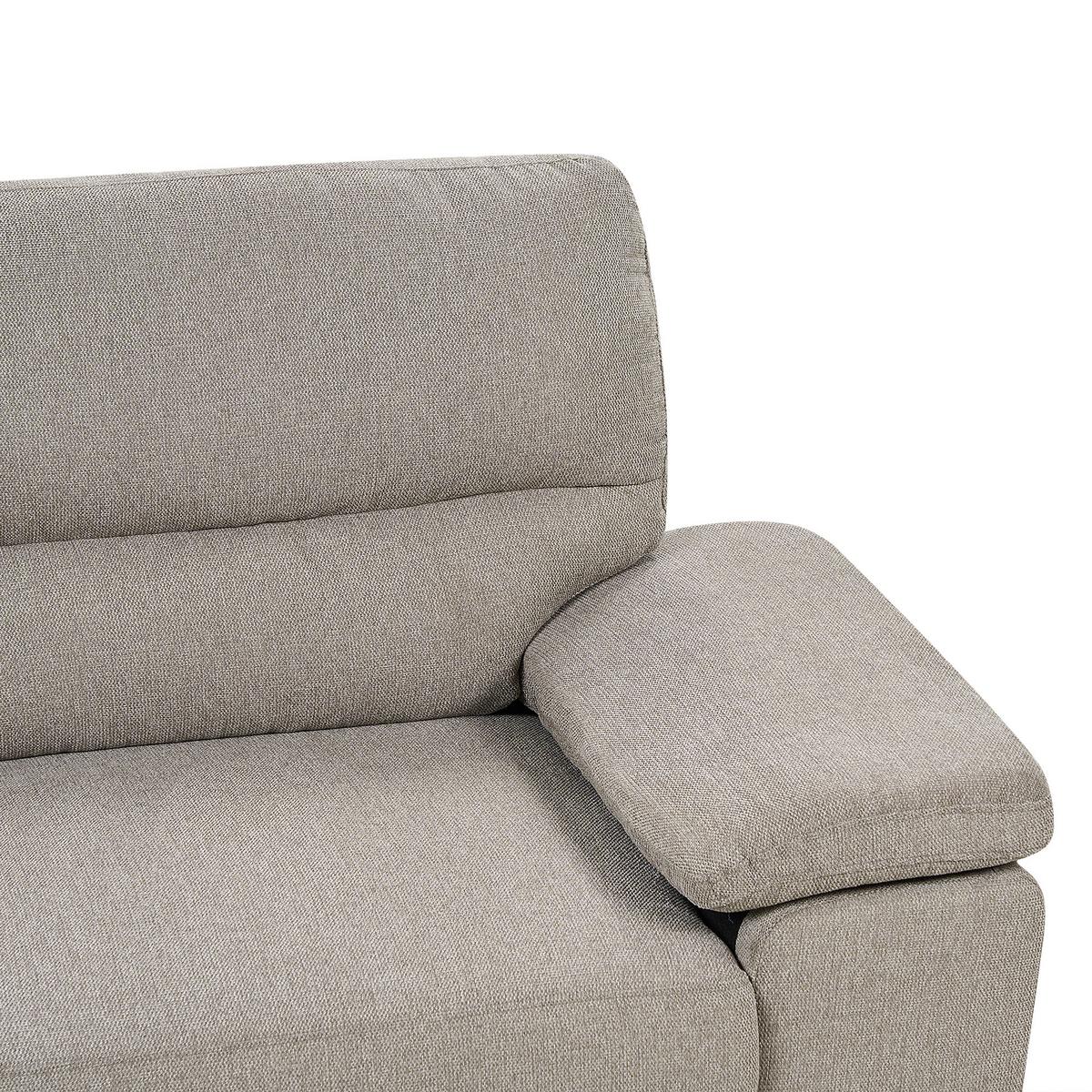 3-SITZER-SOFA hellbraun Vogar - Hellbraun, Textil (195/90/74cm) - Beliani