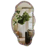 SPIEGEL 90x45 cm asymmetrisch mit Druck - Mandala-Energie - Transparent, Glas (45/90/0.4cm) - TULUP