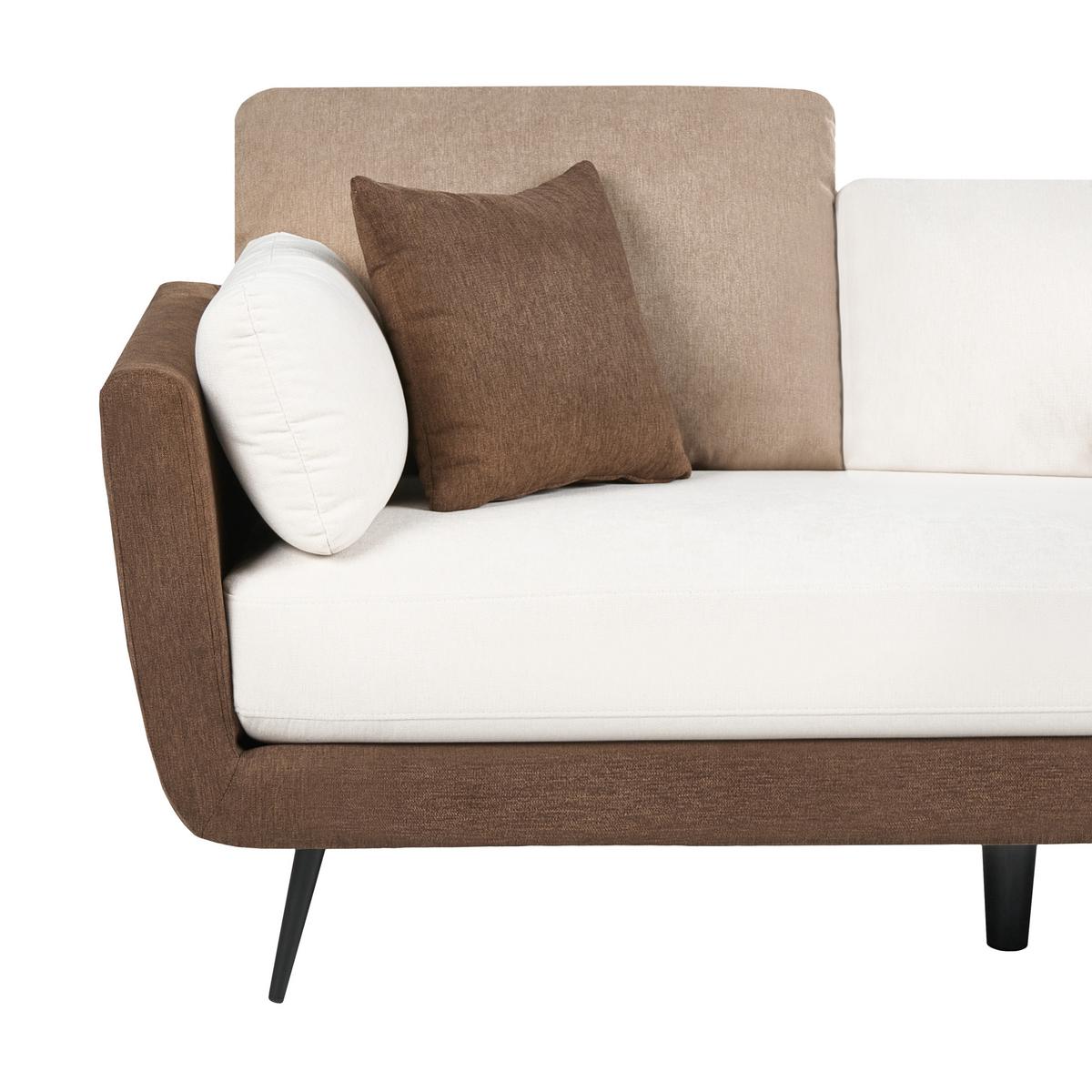 3-SITZER-SOFA Stoff Braun Bolga - Hellbraun, Textil (185/89/83cm) - Beliani