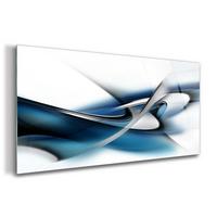 GLASBILD 120x60 cm Moderne Kunst - Blau/Anthrazit, Glas (120/60cm) - TULUP