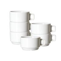 KAFFEETASSEN MIT UNTERTASSEN Bianco weiß 190 ml 6er Set - Weiß, Keramik (15.5/7.5/15.5cm) - Ritzenhoff Breker