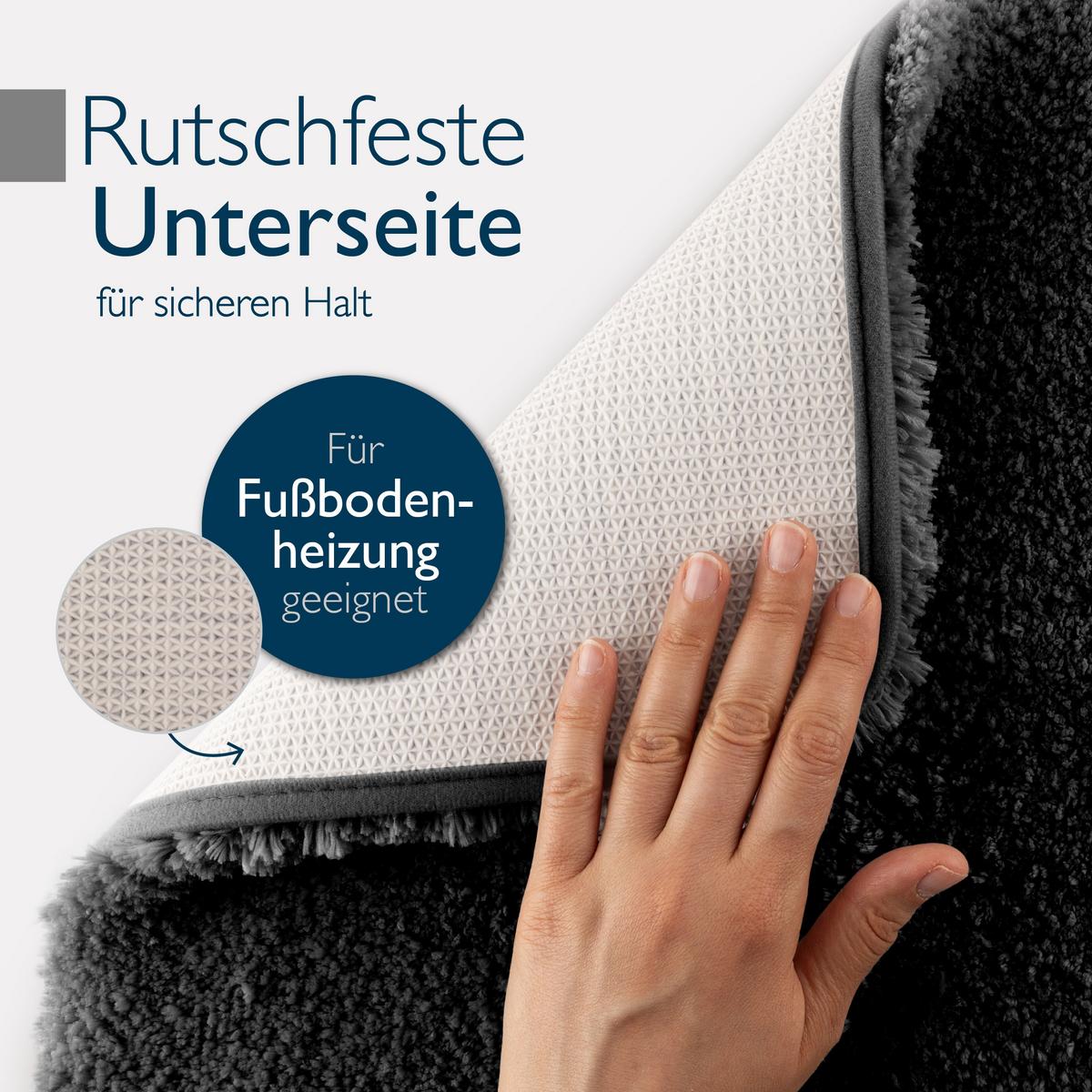 VORLEGER MATTE BeauMare FL 50/80cm Schwarz - Schwarz, Textil (50/80cm) - Beautissu 