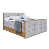 BOXSPRINGBETT mit Matratze H3|H4 und Lattenrost - LOLLI1-Z KING-120x200 - Grau Monolith - Grau, Holzwerkstoff (120/200cm) - ALTDECOR