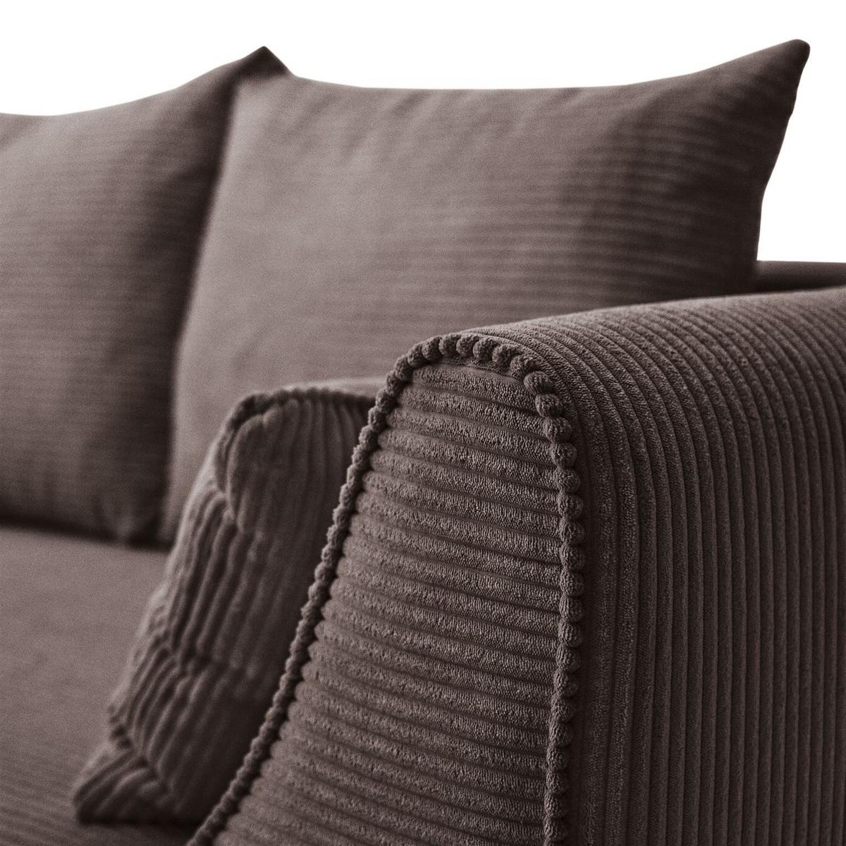SOFA ASPEN Zweisitzer mit Schlaffunktion, Anafi 18 - Braun, Textil (267/94/95cm) - Lookway