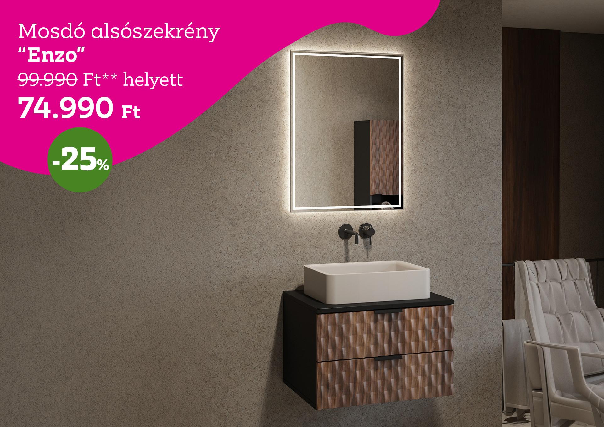 Mosdó alsószekrény Enzo 99990 Forint helyett 74990 Forint, kedvezmény mértéke 25%