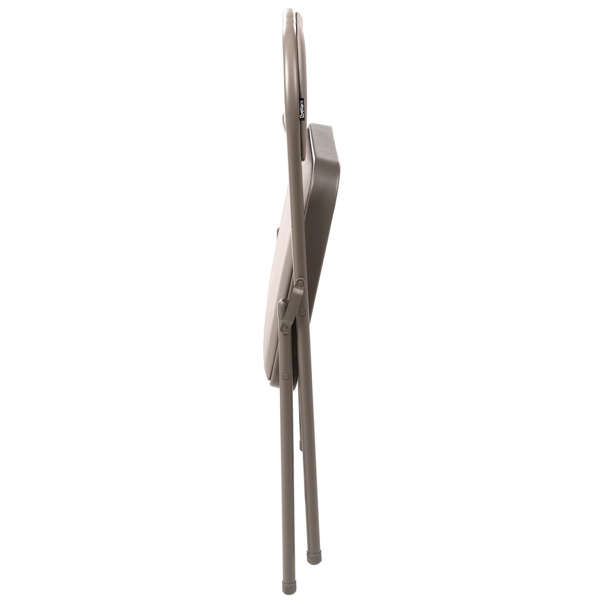 KLAPPSTUHL 4er Set Metall Taupe Shasta - Taupe, Metall (45/77/47cm) - Beliani