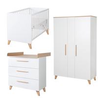 BABYZIMMER Leon 3-teilig II - Weiß, Holz (1/1/1cm) - Roba
