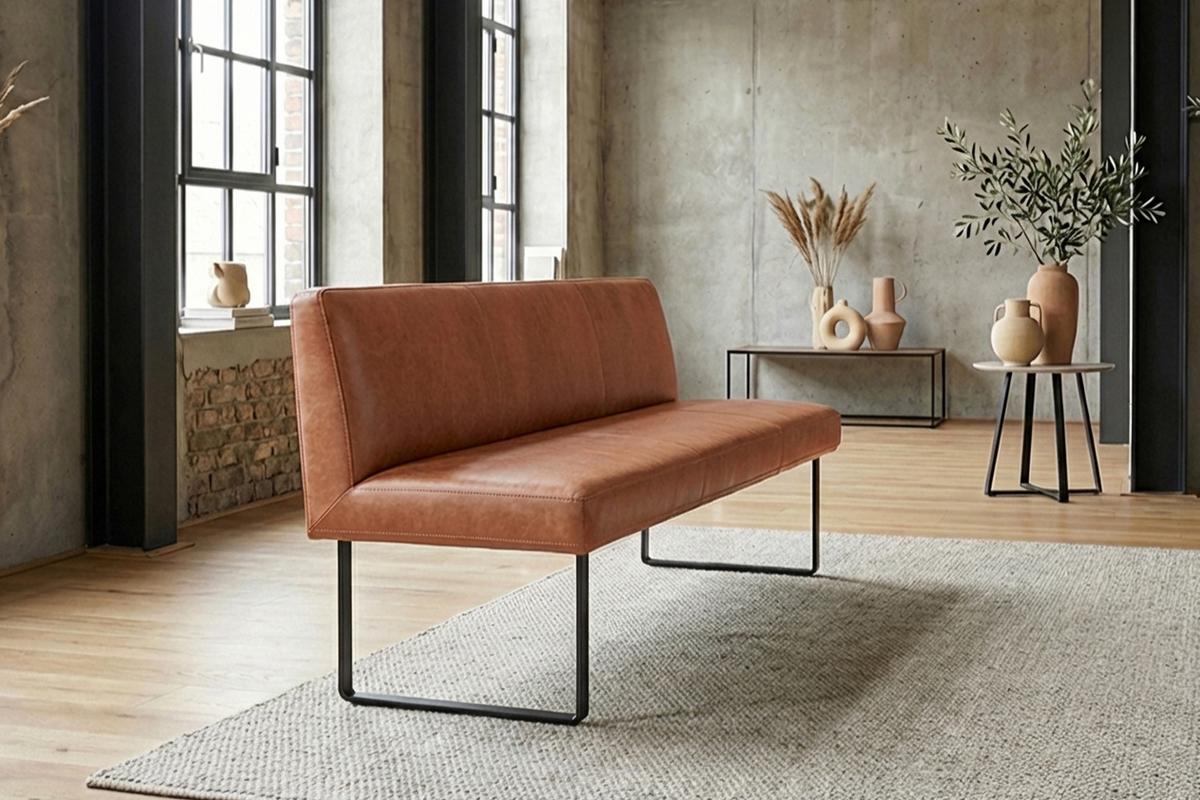 ESSZIMMERBANK ELEEN Braun Leder - Braun, Leder (223/85/69cm) - KAWOLA