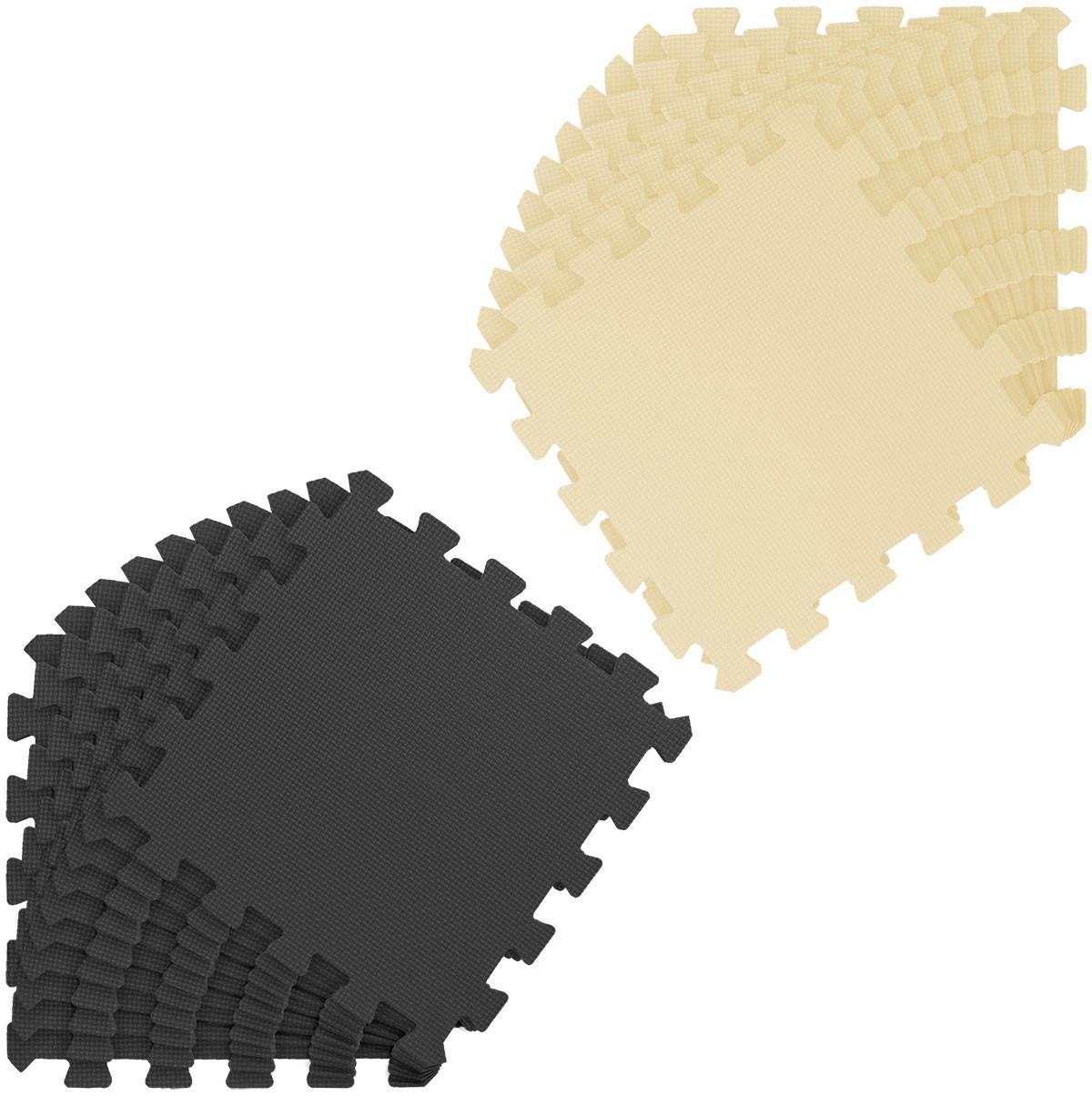 SPIELMATTE ab Null - 180/90/1 cm Puzzlematte Beige - Beige/Schwarz, Kunststoff (30/30cm) - Littletom