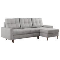 ECKSOFA Colin Velvet Hellgrau - Hellgrau/Braun, Holz/Textil (220/140cm) - MKS