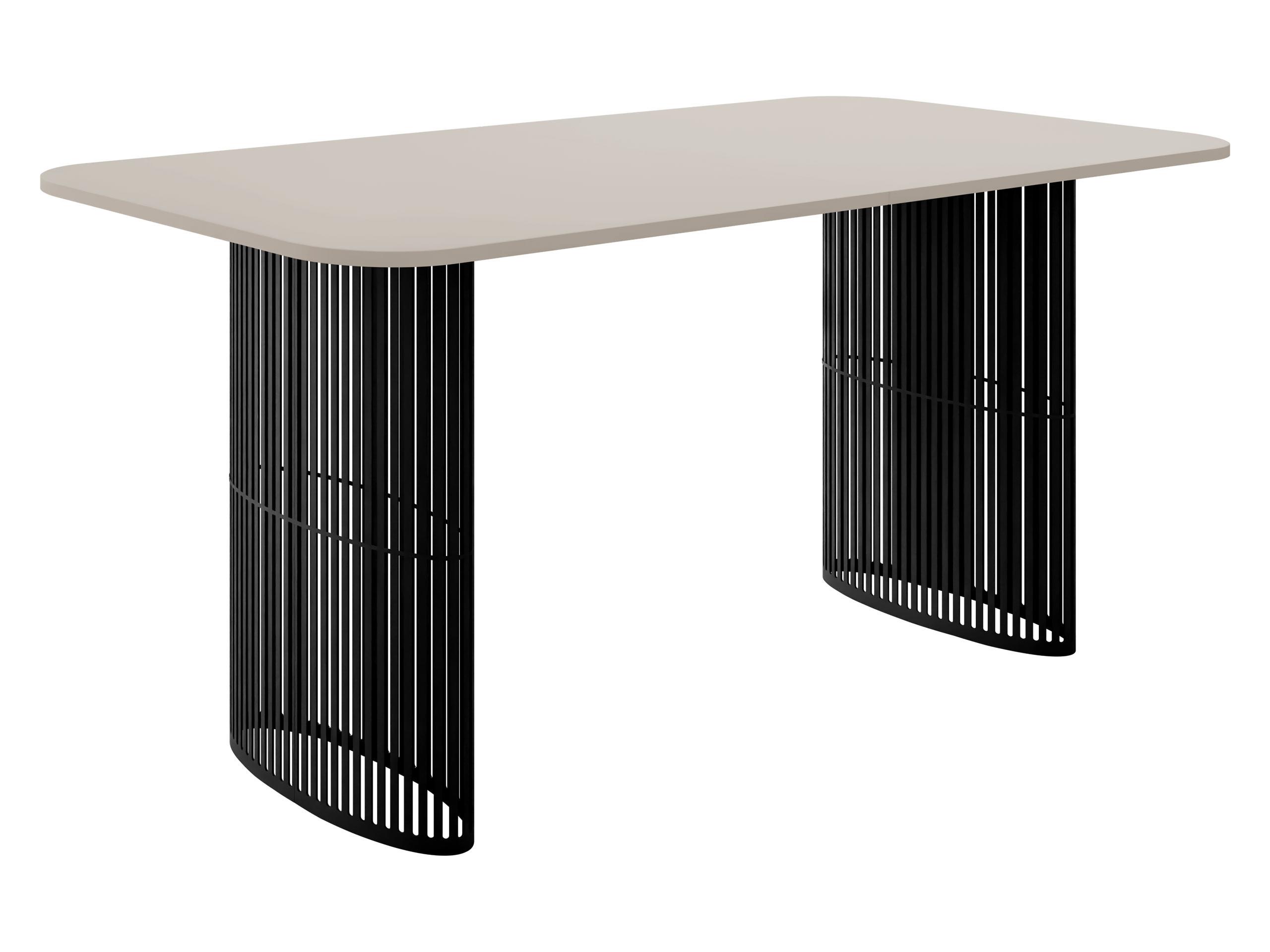 ESSTISCH Arcadia 160 - Kaschmir/Schwarz, Holzwerkstoff/Metall (90/160/76cm) - MIRJAN24