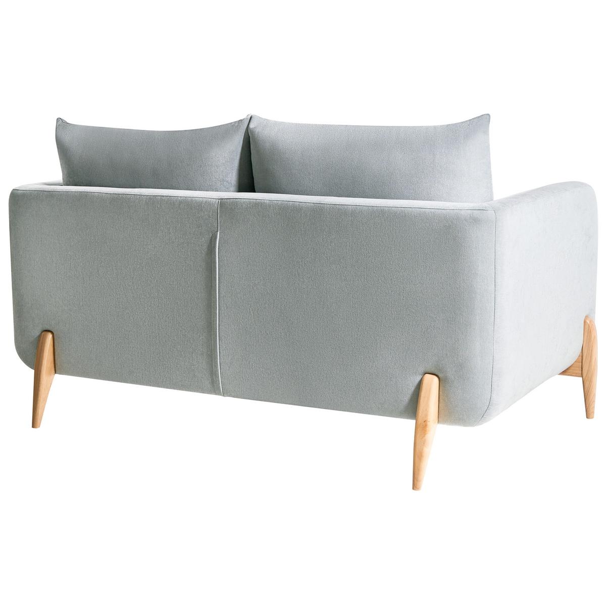 2-SITZER-SOFA Chenillegewebe Hellblau Gimo - Hellbraun, Textil (149/83/80cm) - Beliani