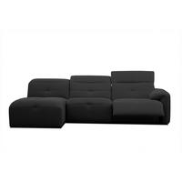 ECKSOFA TRENTO 4-Sitzer mit 1 Relaxfunktion, schwarz - Schwarz, Holzwerkstoff/Kunststoff (165/262cm) - Wozimo