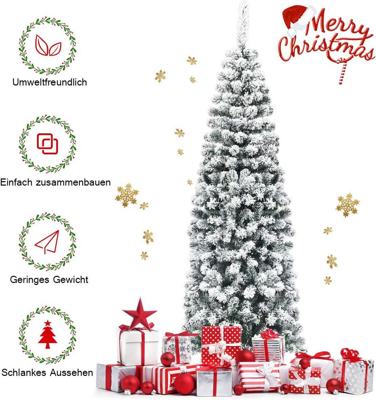 WEIHNACHTSBAUM Weiß - Weiß, Kunststoff (180cm) - COSTWAY