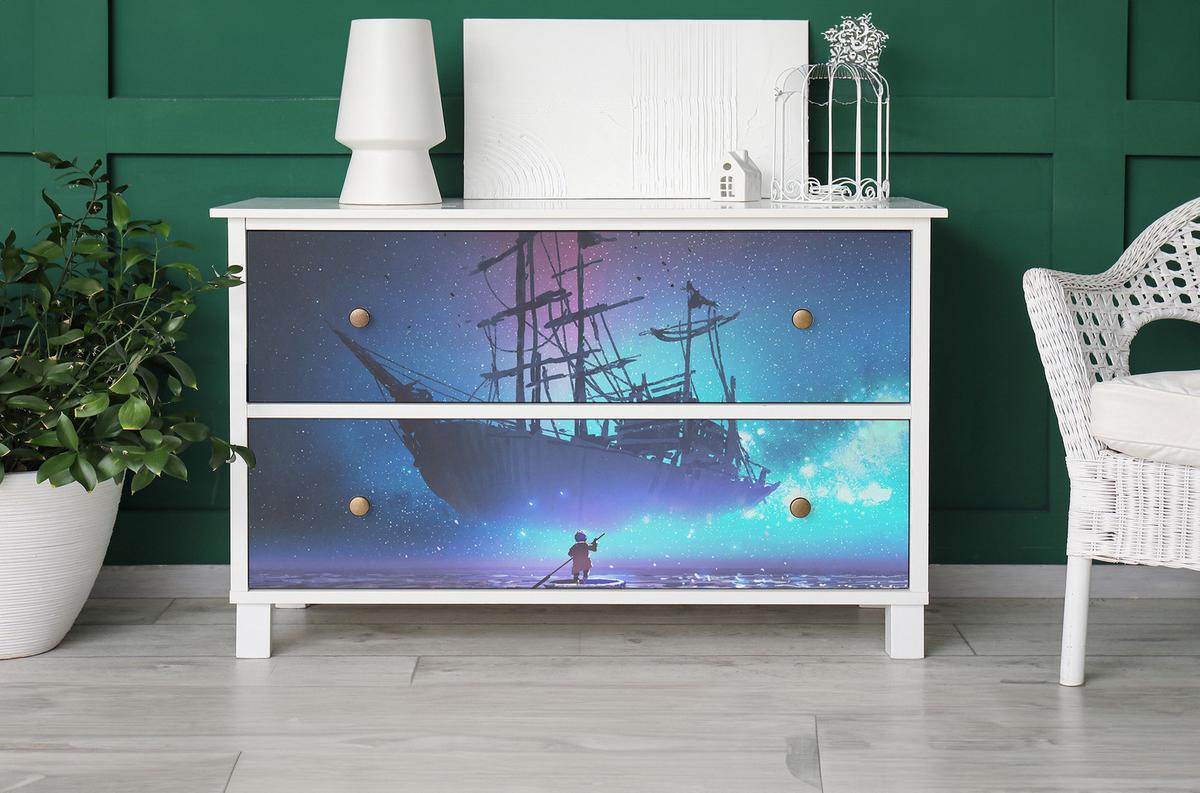 MÖBLAUFKLEBER 100x50 cm blau - Blau, Kunststoff (50/0.1/100cm) - Wallfluent